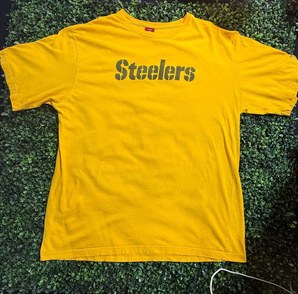 Reebok Pittsburgh Steelers T-Shirt Size XL Yellow NFL Football